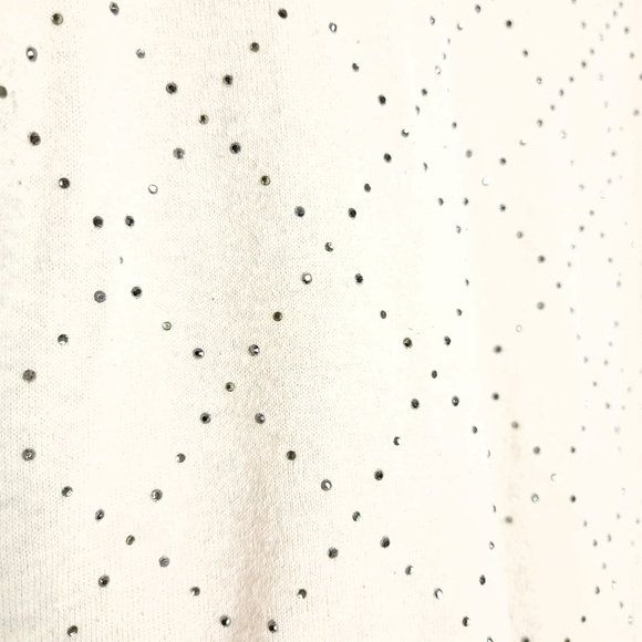 🌶️Gap Sweater Women’s XL Cream-White Embellished Diamond Pattern Long Sleeve - Picture 5 of 15